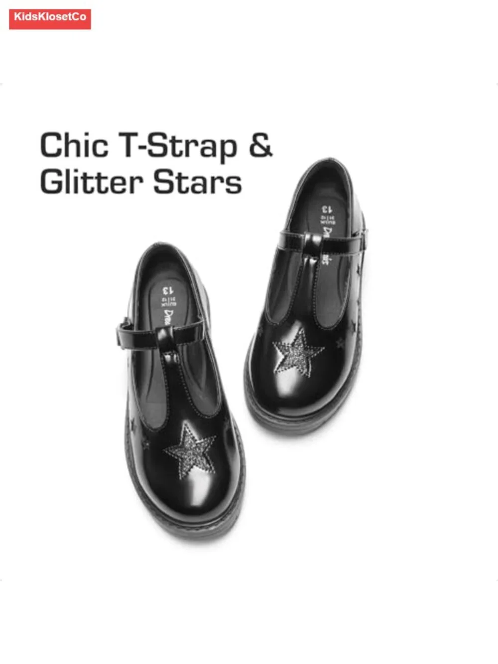 Girls Mary Jane School Uniform Shoes Star Platform Flats Dress Shoes
